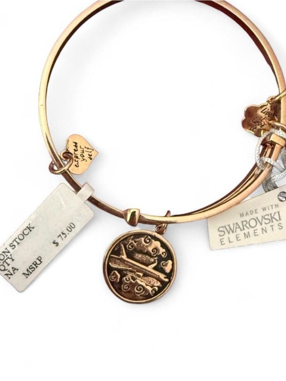 Lauren g Adams rose gold colored Charm Bracelet with Swarovski Elements